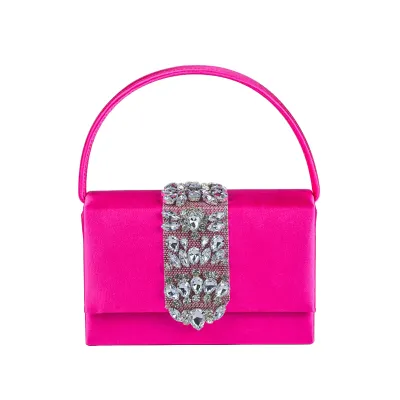 Viola Satin Purse-Fuchsia